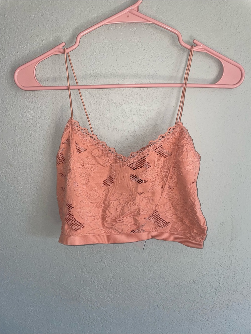 Forever 21 Peach Lace Camisole Crop Top